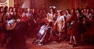 Versailles, novembro 1700, Luis XIV aceita a coroa de Espanha para o seu neto